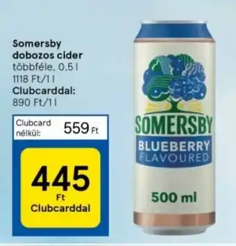 Tesco Somersby dobozos cider 0,5 l ajánlat