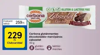 Tesco Cerbona gluténmentes étcsokoládés-marcipános zabszelet 40 g ajánlat