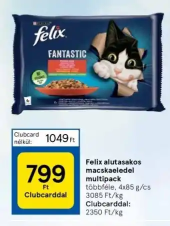 Tesco Felix alutasakos macskaeledel multipack 4 x 85 g ajánlat