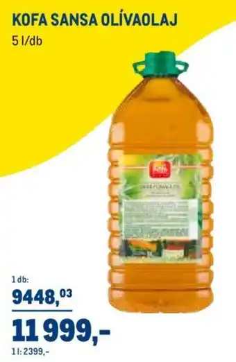 Metro KOFA SANSA OLÍVAOLAJ 5l/db ajánlat