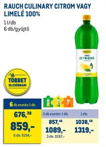 Metro RAUCH CULINARY CITROM VAGY LIMELÉ 100% 1l ajánlat
