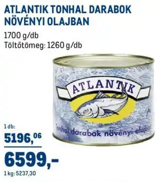 Metro ATLANTIK TONHAL DARABOK NÖVÉNYI OLAJBAN 1700 g/db ajánlat