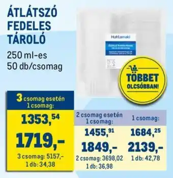 ÁTLÁTSZÓ FEDELES TÁROLÓ 250 ml-es