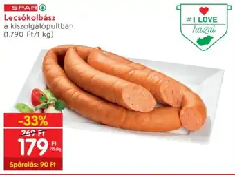 Spar Lecsókolbász 10dkg ajánlat