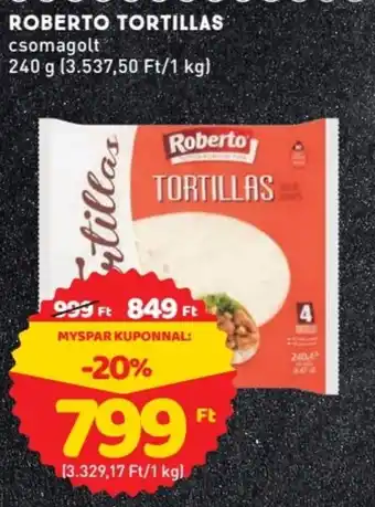 Spar ROBERTO TORTILLAS 240g ajánlat