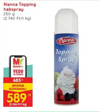 Spar Nanna Topping habspray 250 g ajánlat