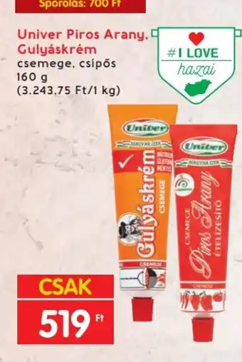 Univer Piros Arany Gulyáskrém 160g