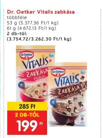 Spar Dr Oetker Vitalis zabkása 61g ajánlat