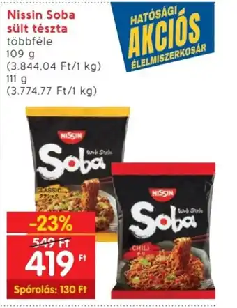 Spar Nissin Soba sült tészta 109g ajánlat