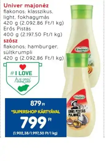 Spar Univer majonéz 420 g ajánlat