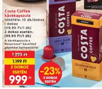Spar Costa Coffee kávékapszula ajánlat