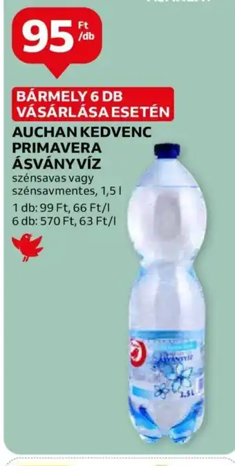 Auchan AUCHAN KEDVENC PRIMAVERA ÁSVÁNYVÍZ 1,5 l ajánlat