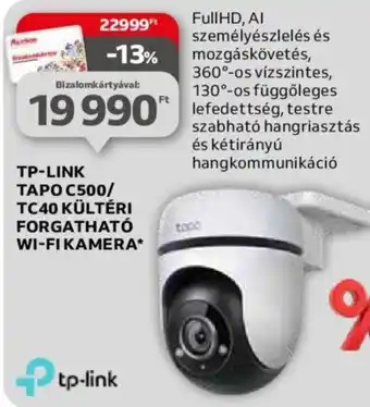Auchan TP-LINK TAPO C500/ TC40 KÜLTÉRI FORGATHATÓ WI-FI KAMERA ajánlat