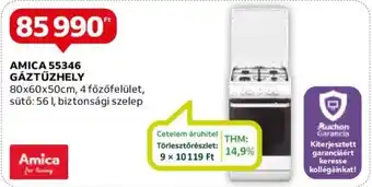 Auchan AMICA 55346 GÁZTŰZHELY 80x60x50cm ajánlat