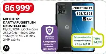 Auchan MOTO G72 KÁRTYAFÜGGETLEN OKOSTELEFON ajánlat