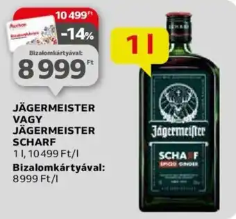 Auchan Jägermeister VAGY JÄGERMEISTER SCHARF 1l ajánlat