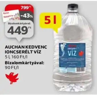 Auchan AUCHAN KEDVENC IONCSERÉLT VÍZ 5l ajánlat