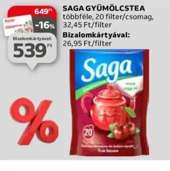 Auchan SAGA GYÜMÖLCSTEA 20 filter ajánlat