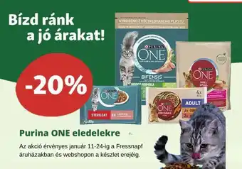 Fressnapf Purina ONE eledelekre ajánlat