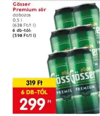Spar Market Gösser Premium sör 0.5l ajánlat