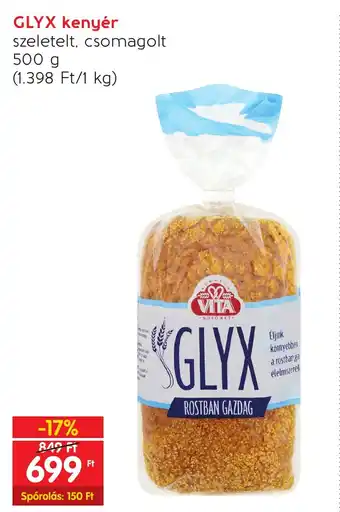 Interspar GLYX kenyér 500 g ajánlat
