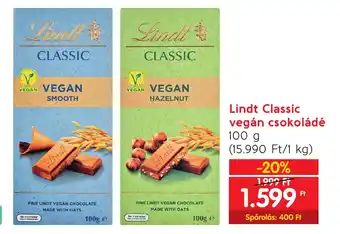 Lindt Classic vegán csokoládé 100 g