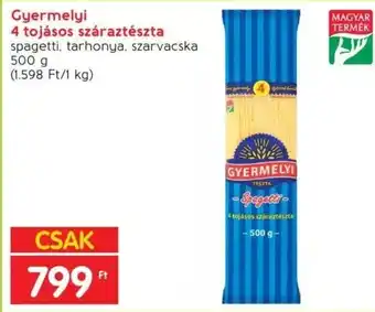 Gyermelyi 4 tojásos száraztészta 500g