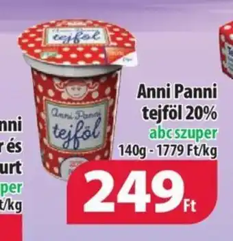 Coop Anni Panni tejföl 20% 140g ajánlat