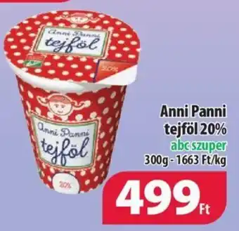 Coop Anni Panni tejföl 20% 300g ajánlat