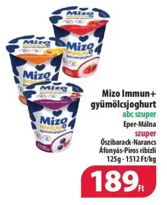 Coop Mizo Immun+ gyümölcsjoghurt 125g ajánlat
