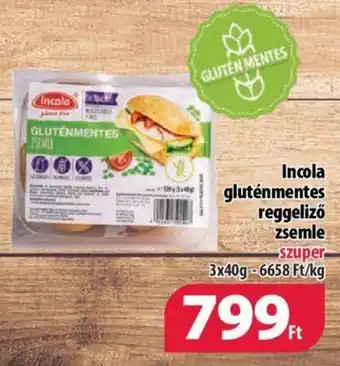 Coop Incola gluténmentes reggeliző zsemle 3x40g ajánlat