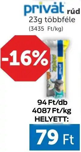 privát rúd 23g