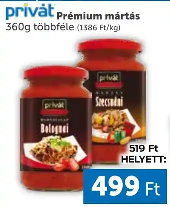 privát prémium mártás 360g