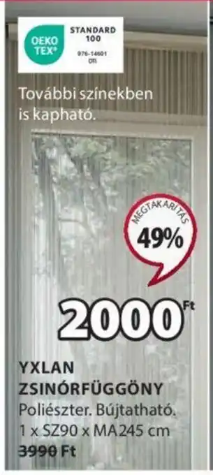JYSK YXLAN ZSINÓRFÜGGÖNY 1 db ajánlat