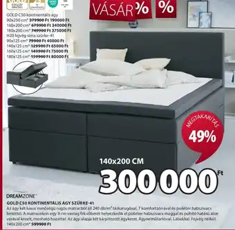 JYSK DREAMZONE GOLD C50 KONTINENTÁLIS ÁGY SZÜRKE-41 1 db ajánlat