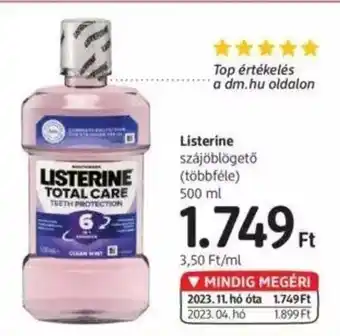 DM Listerine szájöblögető 500 ml ajánlat
