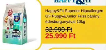 Happy&Fit Superior Hipoallergén GF Puppy&Junior Friss bárány, édesburgonyával 10kg