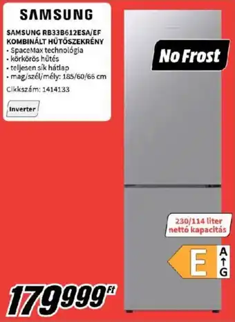 Media Markt SAMSUNG RB33B612ESA/EF KOMBINÁLT HŰTŐSZEKRÉNY ajánlat