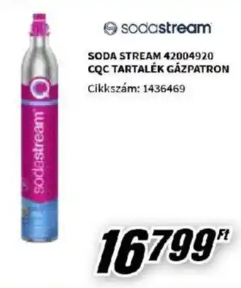 Media Markt sodastream SODA STREAM 42004920 CQC TARTALÉK GÁZPATRON ajánlat