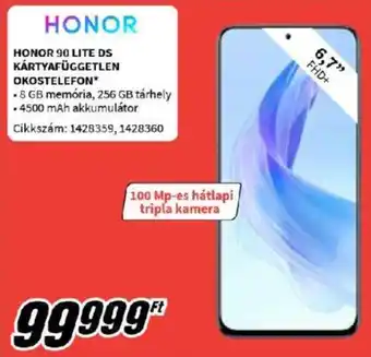 HONOR 90 LITE DS KÁRTYAFÜGGETLEN OKOSTELEFON