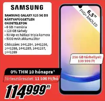 Media Markt SAMSUNG GALAXY A25 5G DS KÁRTYAFÜGGETLEN OKOSTELEFON ajánlat
