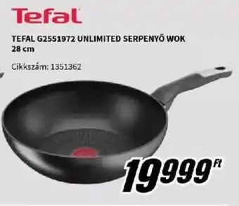 Media Markt TEFAL G2551972 UNLIMITED SERPENYŐ WOK 28 cm ajánlat