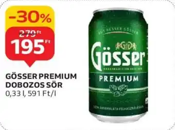 Auchan GÖSSER PREMIUM DOBOZOS SÖR 0,33l ajánlat