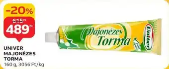 Auchan UNIVER MAJONÉZES TORMA 160 g ajánlat