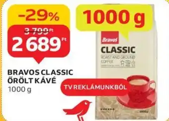 Auchan BRAVOS CLASSIC ŐRÖLT KÁVÉ 1000 g ajánlat