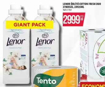 Coop LENOR ÖBLÍTŐ COTTON FRESH DUO 37MOSÁS, 2X925ML ajánlat