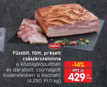 Spar Füstölt, főtt, préselt császárszalonna 10dkg ajánlat