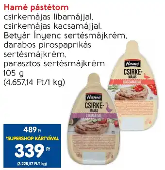 Spar Hamé pástétom 105g ajánlat