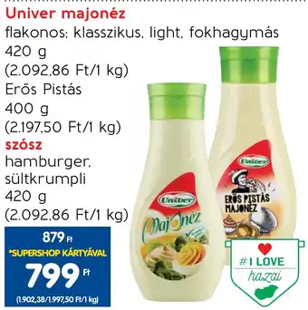 Spar Univer majonéz 420g ajánlat