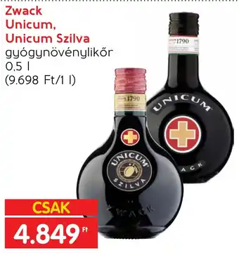 Spar Zwack Unicum, Unicum Szilva 0.5l ajánlat